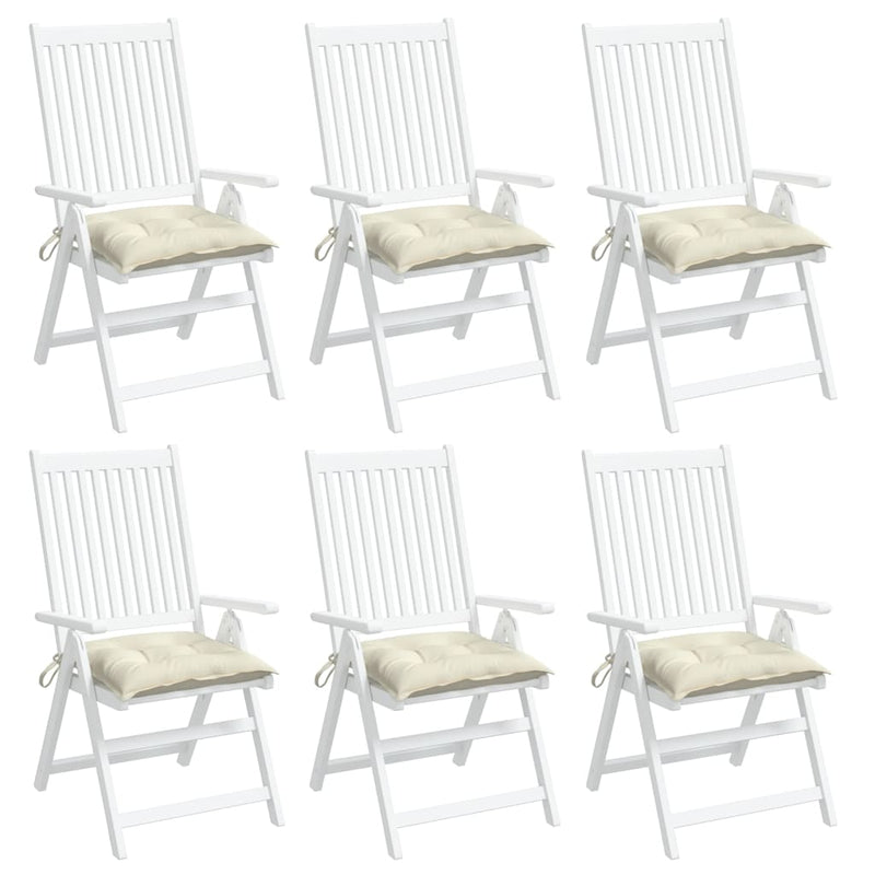 Chair Cushions 6 pcs Cream White 50x50x7 cm Oxford Fabric