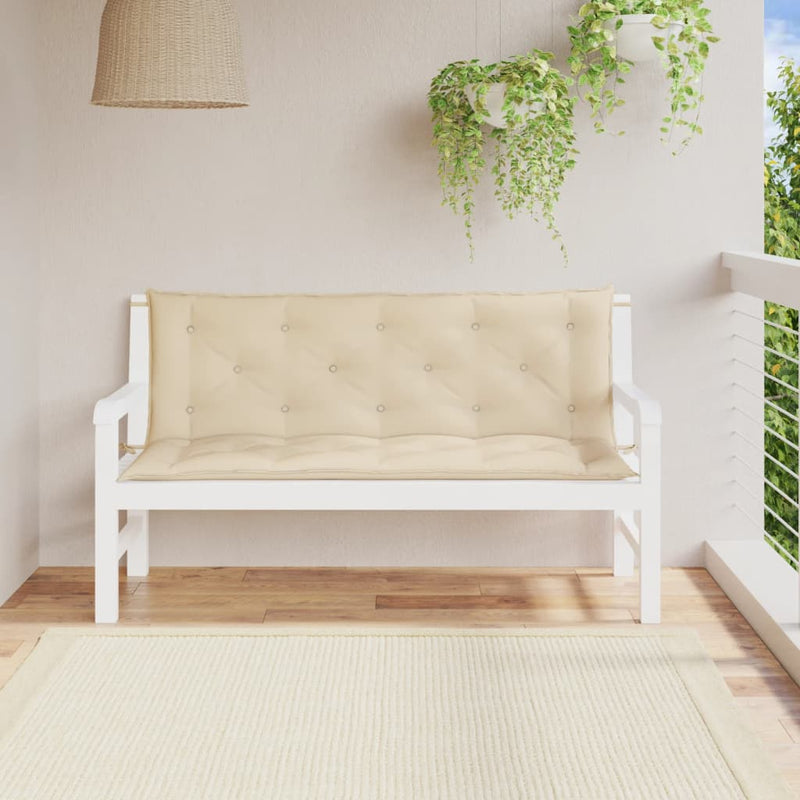 Garden Bench Cushions 2 pcs Beige 150x50x7 cm Oxford Fabric