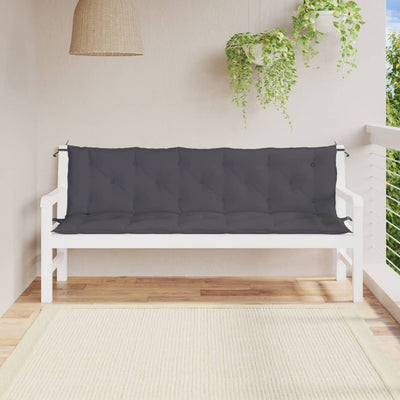 Garden Bench Cushions 2pcs Anthracite 180x50x7cm Oxford Fabric