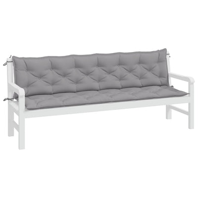 Garden Bench Cushions 2pcs Grey 200x50x7cm Oxford Fabric