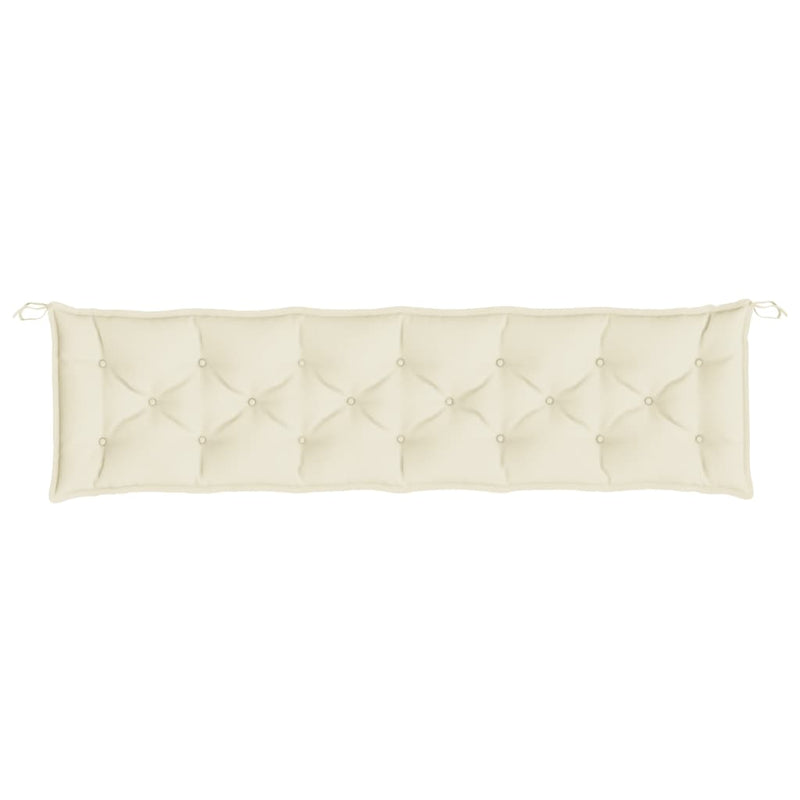 Garden Bench Cushions 2pcs Cream White 200x50x7cm Oxford Fabric