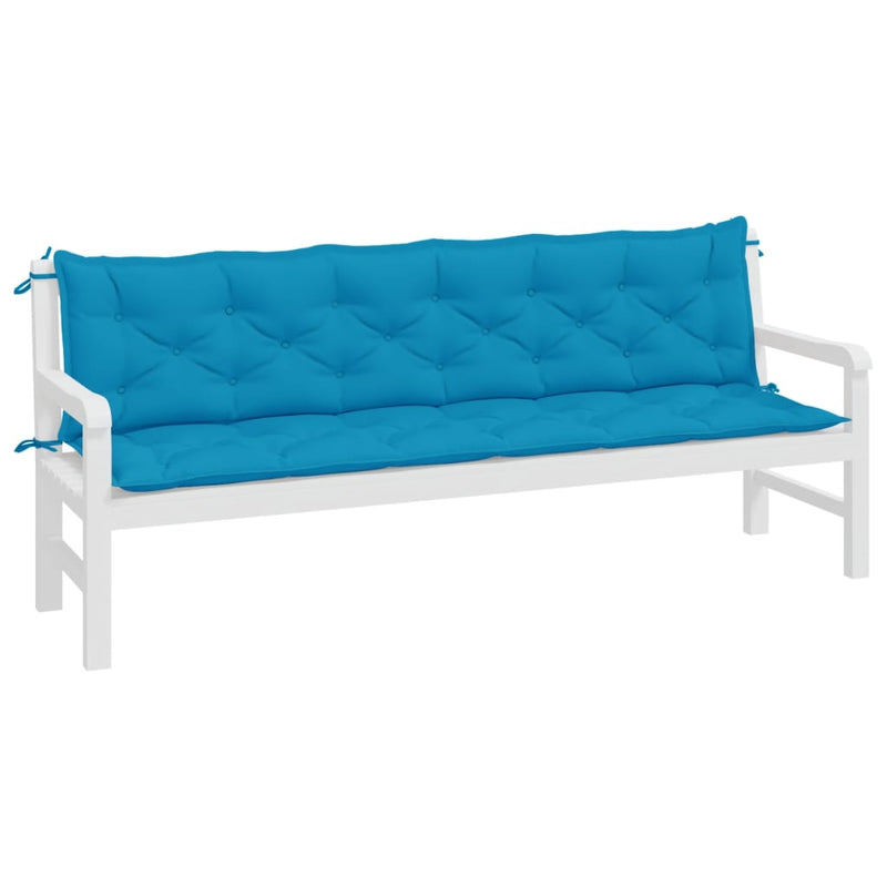 Garden Bench Cushions 2pcs Light Blue 200x50x7cm Oxford Fabric