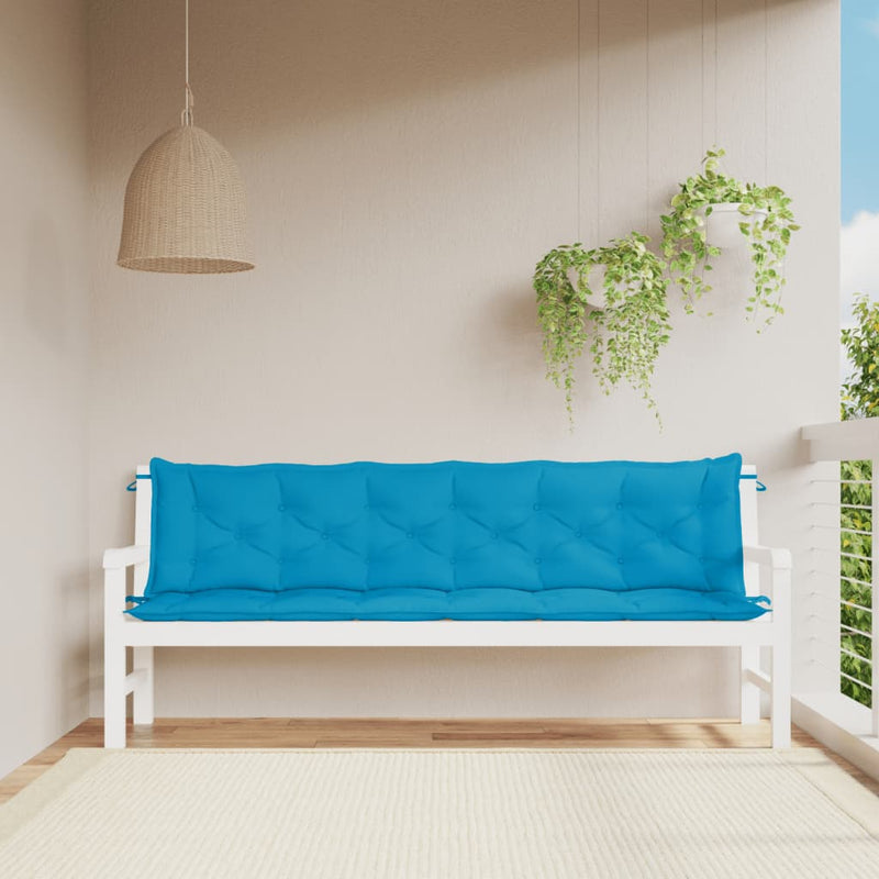 Garden Bench Cushions 2pcs Light Blue 200x50x7cm Oxford Fabric