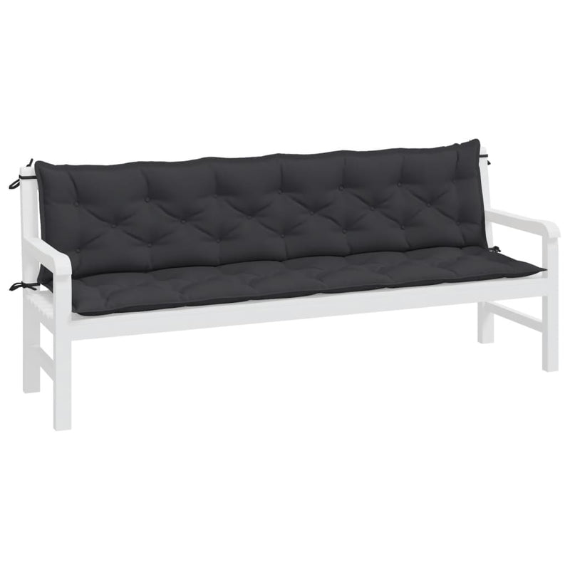 Garden Bench Cushions 2pcs Black 200x50x7cm Oxford Fabric