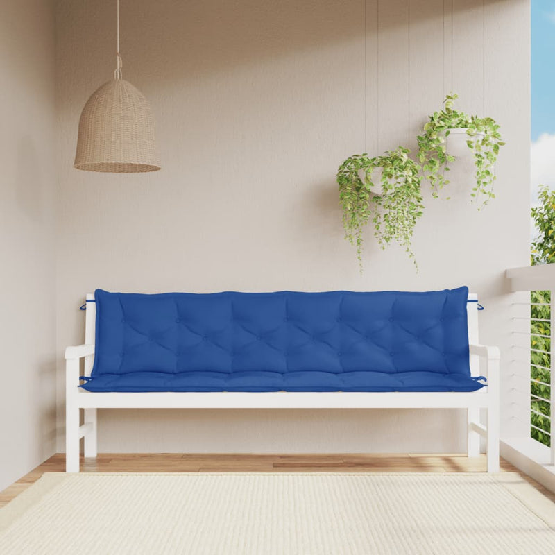 Garden Bench Cushions 2pcs Blue 200x50x7cm Oxford Fabric