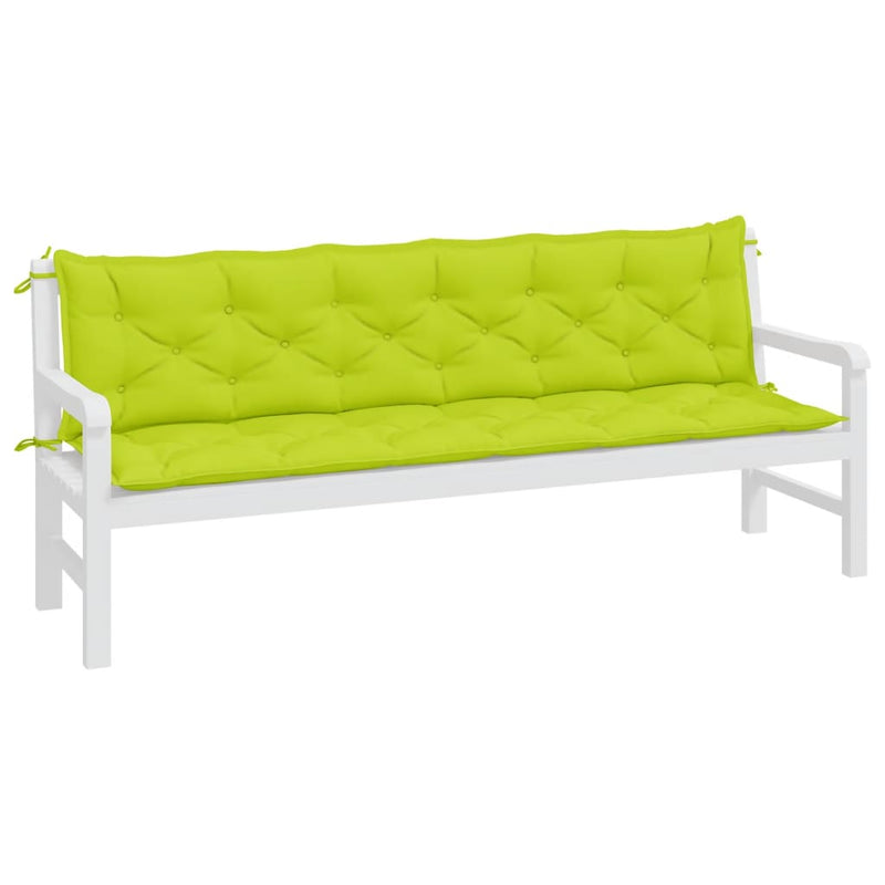 Garden Bench Cushions 2pcs Bright Green 200x50x7cm Oxford Fabric