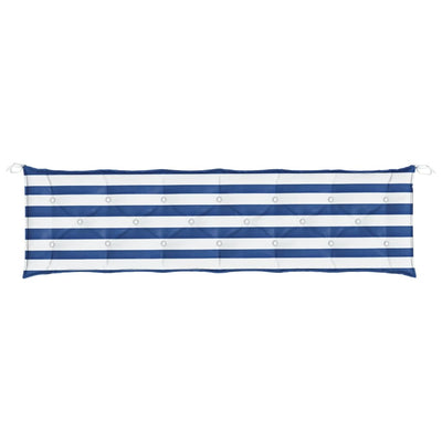 Garden Bench Cushions 2pcs Blue&White Stripe 200x50x7cm Fabric