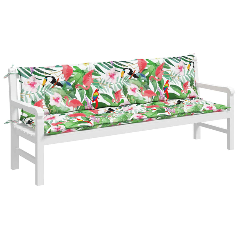 Garden Bench Cushions 2pcs Multicolour 200x50x7cm Fabric