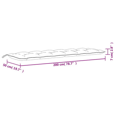 Garden Bench Cushions 2pcs Multicolour 200x50x7cm Fabric