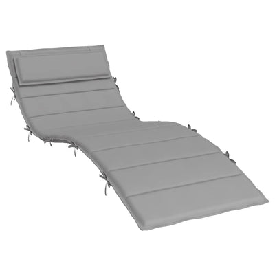 Sun Lounger Cushion Grey 180x60x3 cm Oxford Fabric