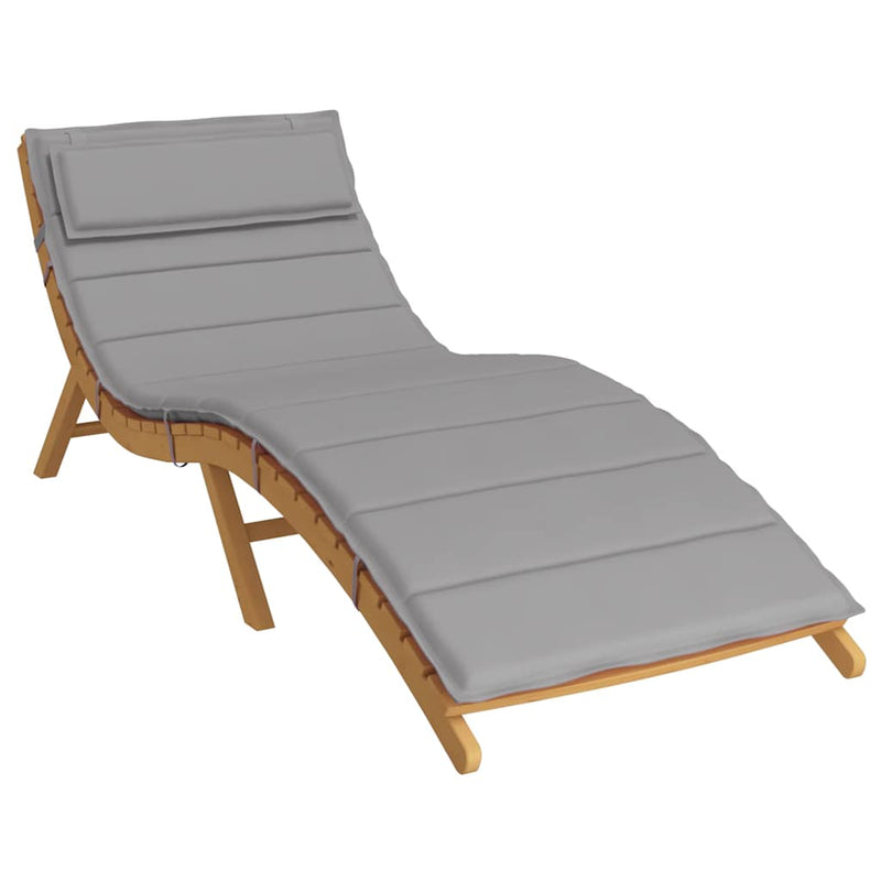 Sun Lounger Cushion Grey 180x60x3 cm Oxford Fabric