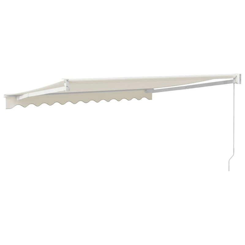 Retractable Awning Cream 3.5x2.5 m Fabric and Aluminium