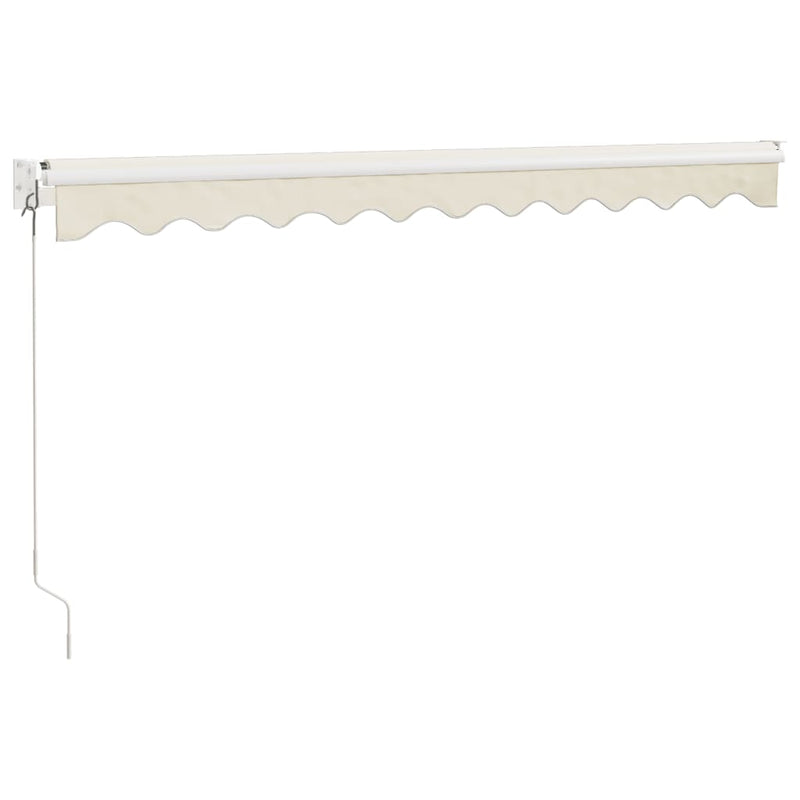 Retractable Awning Cream 3.5x2.5 m Fabric and Aluminium