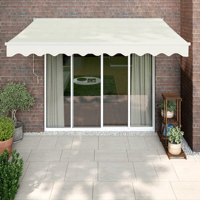 Retractable Awning Cream 3.5x2.5 m Fabric and Aluminium