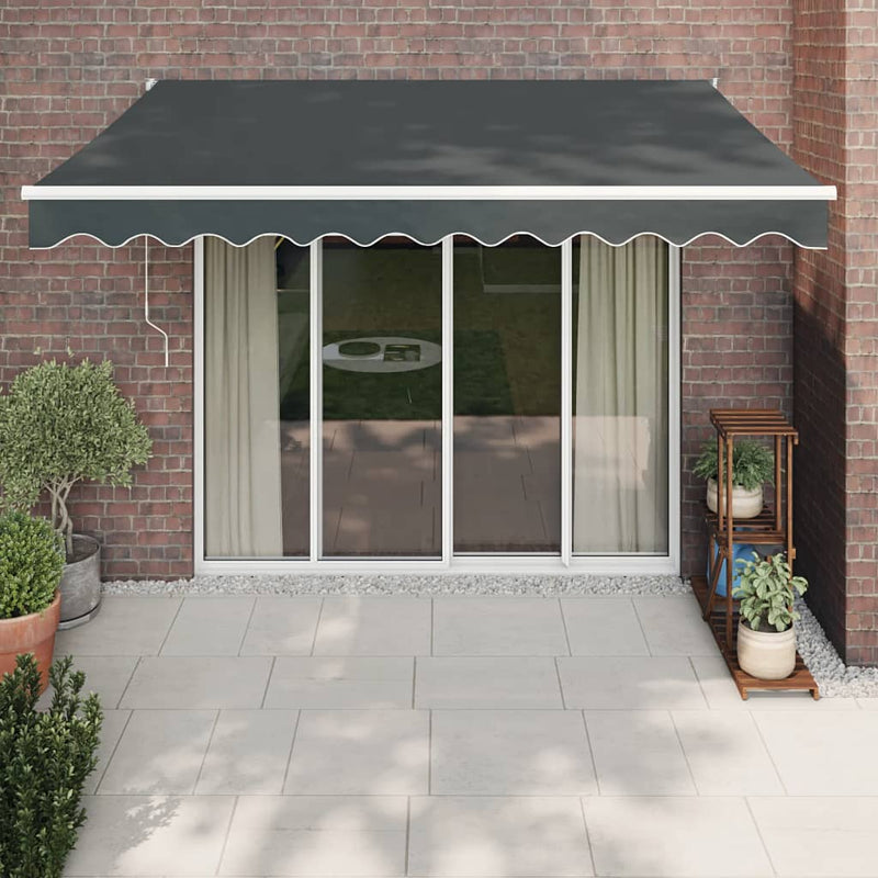 Retractable Awning Anthracite 3.5x2.5 m Fabric and Aluminium