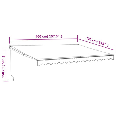 Retractable Awning Anthracite 4x3 m Fabric and Aluminium