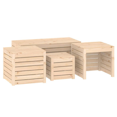 4 Piece Garden Box Set Solid Wood Pine