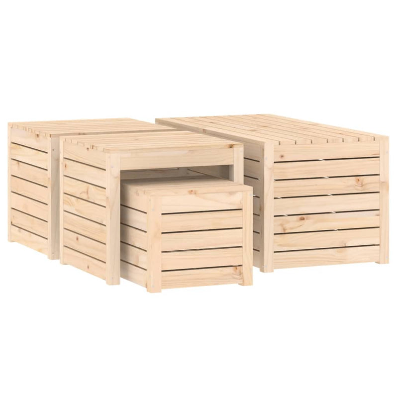 4 Piece Garden Box Set Solid Wood Pine