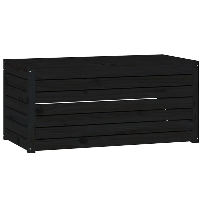 4 Piece Garden Box Set Black Solid Wood Pine