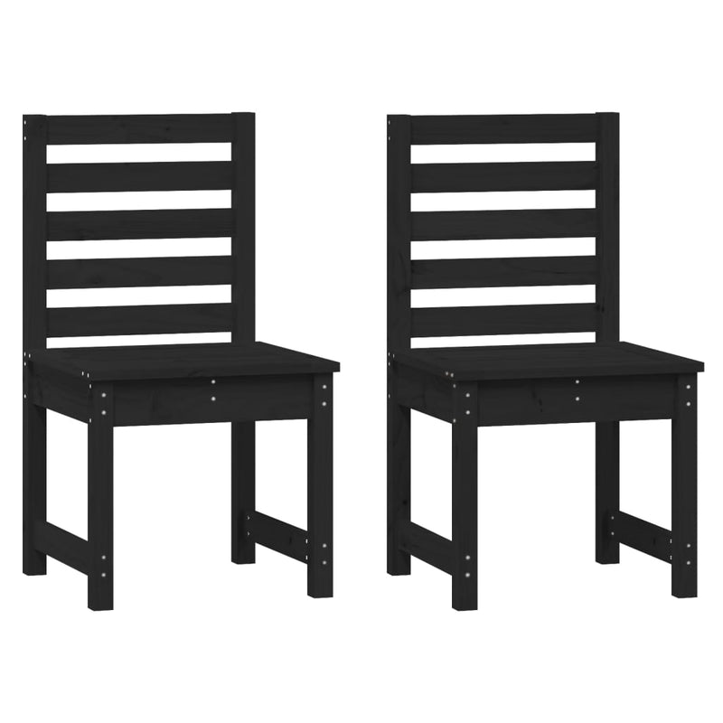 3 Piece Garden Bistro Set Black Solid Wood Pine