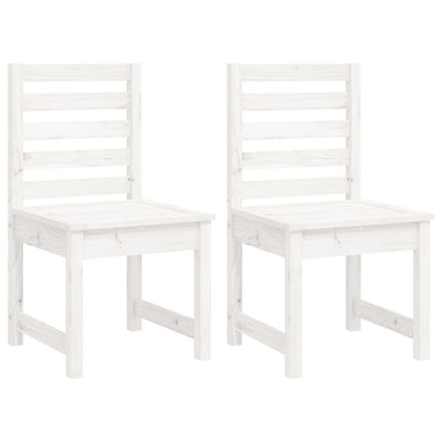 4 Piece Garden Dining Set White Solid Wood Pine