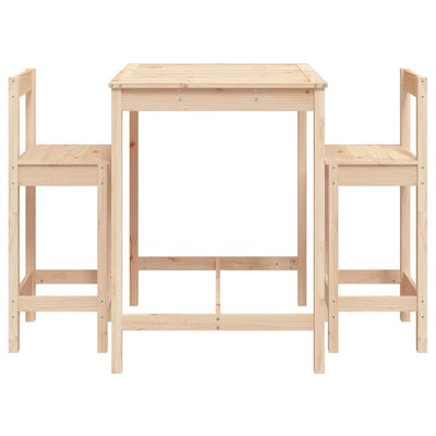 3 Piece Garden Bar Set Solid Wood Pine