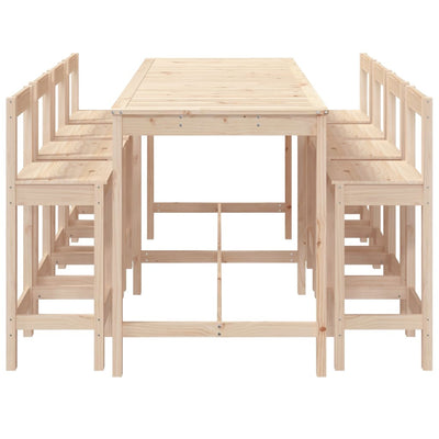 9 Piece Garden Bar Set Solid Wood Pine