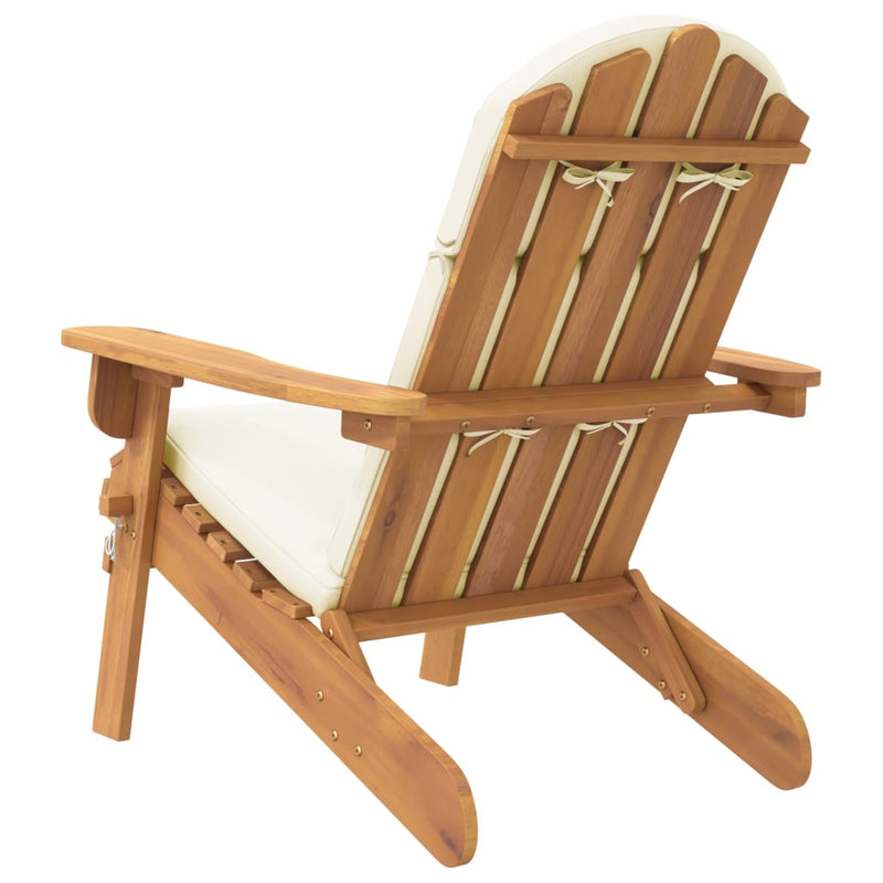 Adirondack Garden Chair with Cushions Solid Wood Acacia