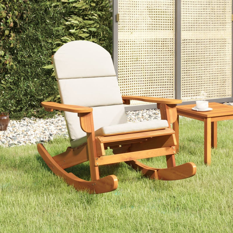 Adirondack Rocking Chair with Cushions Solid Wood Acacia