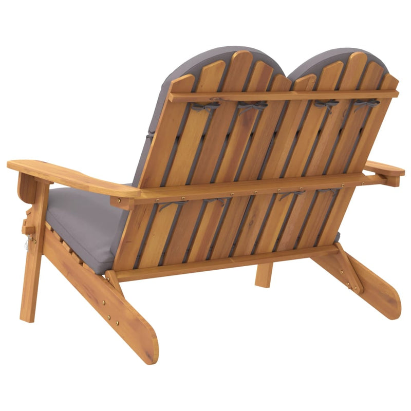 Adirondack Garden Bench with Cushions 126 cm Solid Wood Acacia