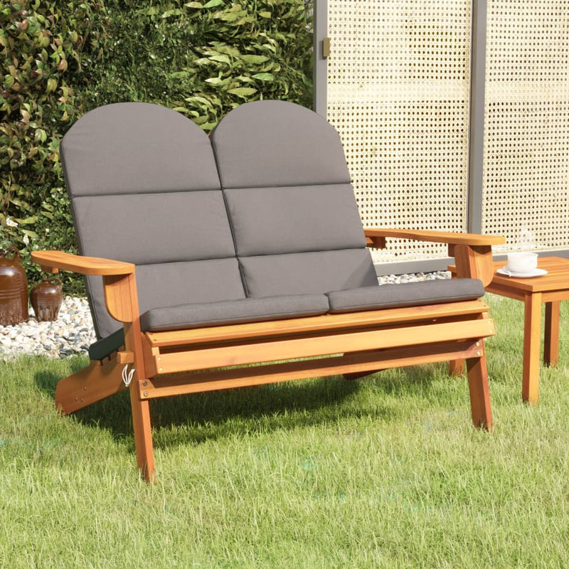 Adirondack Garden Bench with Cushions 126 cm Solid Wood Acacia