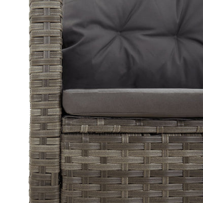 Reclining Corner Sofa with Cushions Grey Poly Rattan