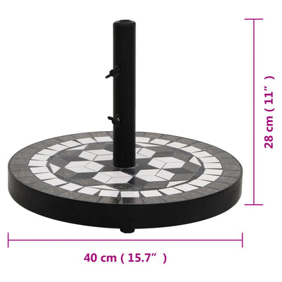 Parasol Base Black and White Round 12 kg