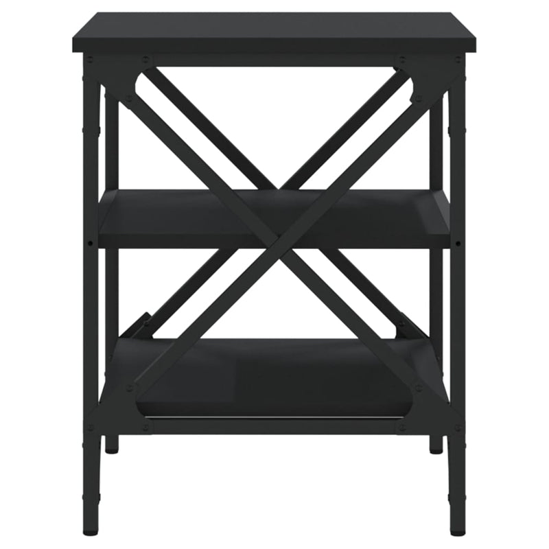 Side Table Black 40x42x50 cm Engineered Wood