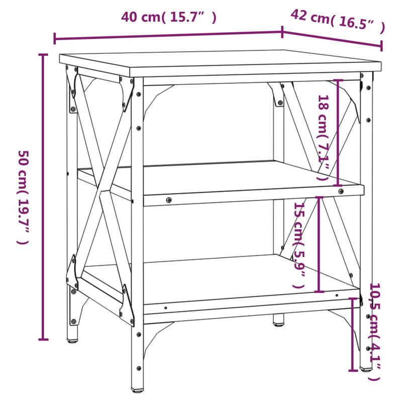 Side Tables 2 pcs Sonoma Oak 40x42x50 cm Engineered Wood