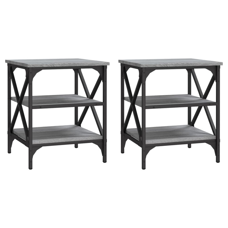 Side Tables 2 pcs Grey Sonoma 40x42x50 cm Engineered Wood