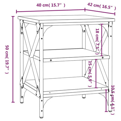 Side Tables 2 pcs Grey Sonoma 40x42x50 cm Engineered Wood