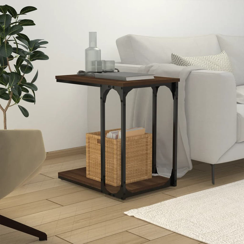 Side Table Brown Oak 50x35x52 cm Engineered Wood