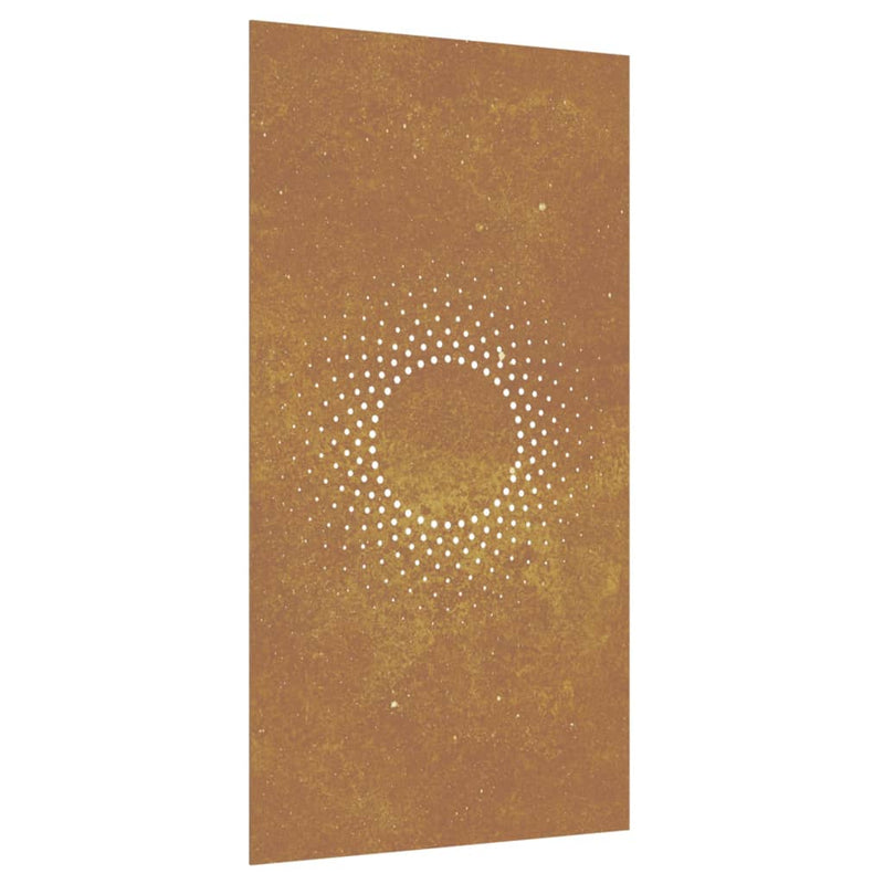 Garden Wall Decoration 105x55 cm Corten Steel Sun Design