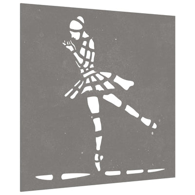 Garden Wall Decoration 55x55 cm Corten Steel Ballet Dancer Design