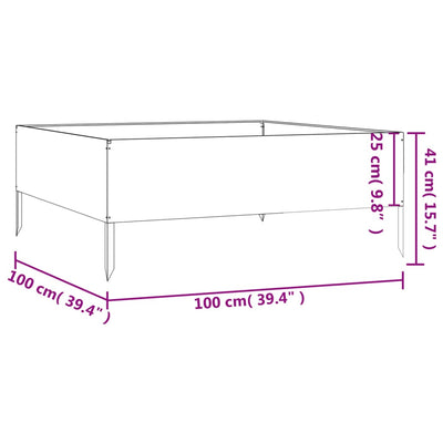 Garden Raised Bed 100x100x41 cm Corten Steel