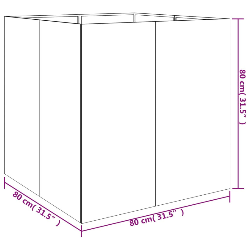 Planter 80x80x80 cm Corten Steel