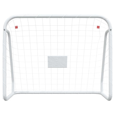 Football Goal with Net White 125x96x60 cm Steel&Polyester