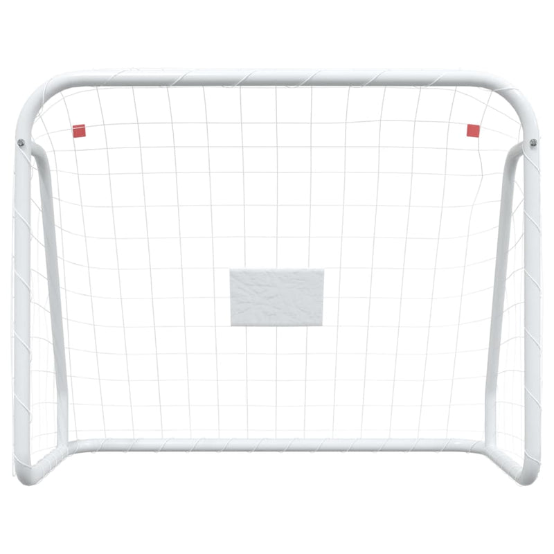 Football Goal with Net White 125x96x60 cm Steel&Polyester