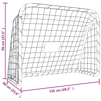 Football Goal with Net White 125x96x60 cm Steel&Polyester