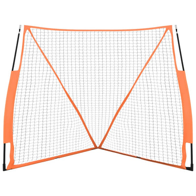 Portable Baseball Net Orange and Black 183x182x183cm Steel and Polyester