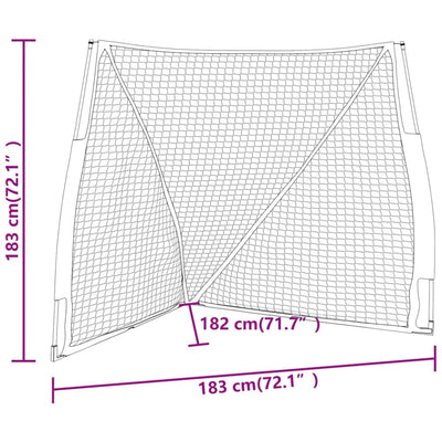 Portable Baseball Net Orange and Black 183x182x183cm Steel and Polyester