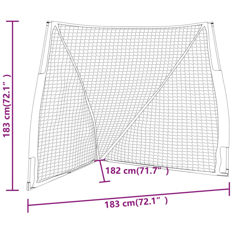 Portable Baseball Net Orange and Black 183x182x183cm Steel and Polyester