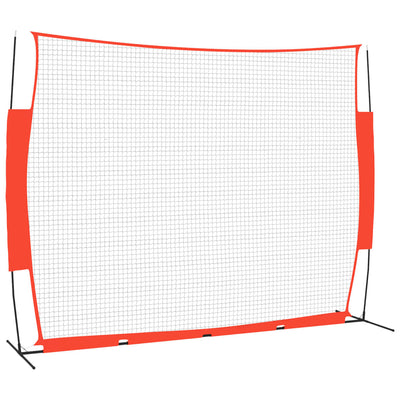 Portable Baseball Net Red and Black 369x107x271 cm Steel and Polyester