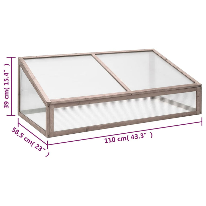 Greenhouse Grey 110x58.5x39 cm Fir Wood